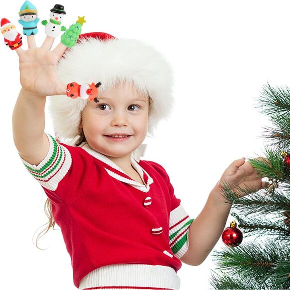5 Pcs Christmas Finger Toys For Kids Elk Santa Claus Snowman Christmas Tree - Picture 2 of 5